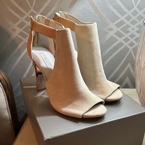 BCBG Beige Open-Toe Heels